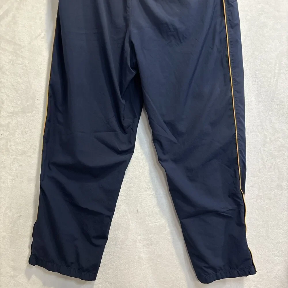 Nike Men's Windbreaker Track Pant Vintage Y2K Navy Yellow Ankle Zip Size XL